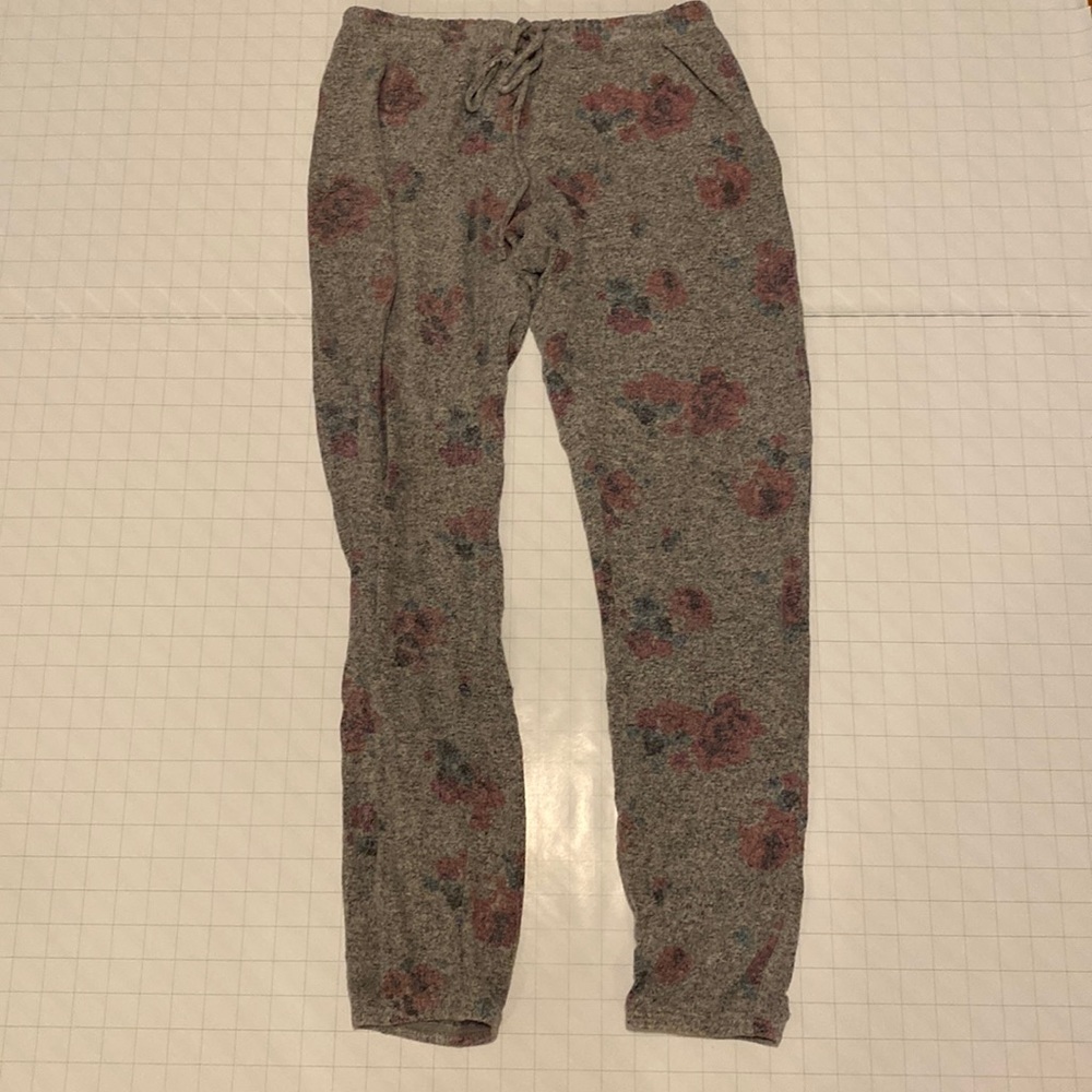 Very soft, grey, rose printed PJ pants
